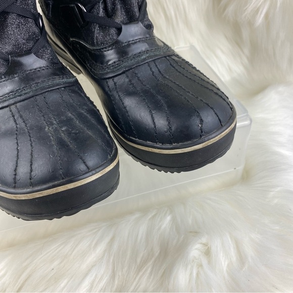 SOREL GLITTER LACEUP WINTER BOOTS COLOR BLACK SIZE 10 WOMAN - Picture 10 of 11